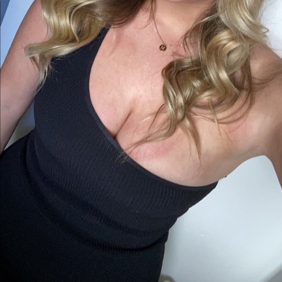 Wilfred Aritzia Black One Shoulder Knit Dress - Picture 5 of 6